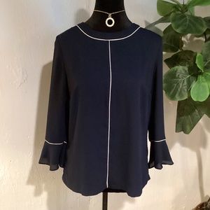 Banana Republic Navy Bell Sleeve Top